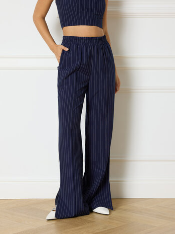 Broek striped Elena donkerblauw - Refined Department