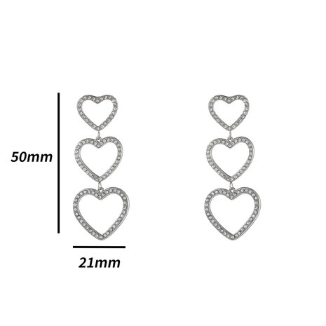 Oorbellen E4880-1 strass hearts zilver - Day&Eve 