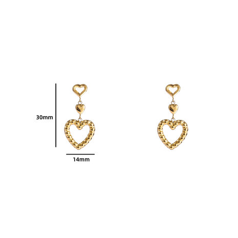 Oorbellen E4493-2 hearts goud- Day&Eve 