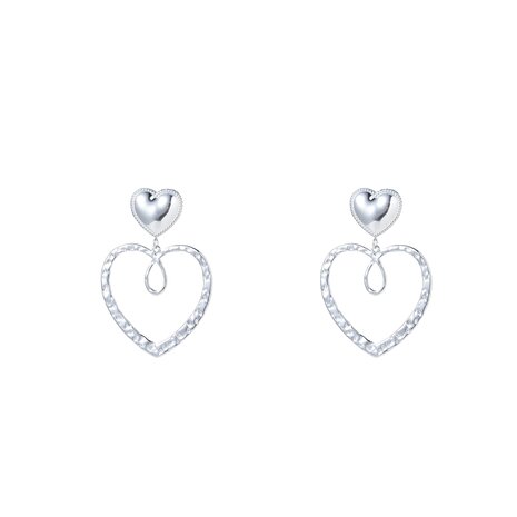 Oorbellen E4372-1 looped heart zilver- Day&Eve 