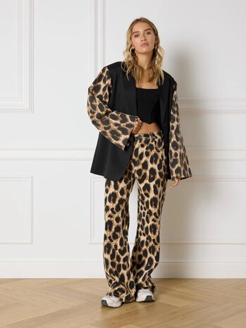 Blazer Suki leopard mouw zwart - Refined Department