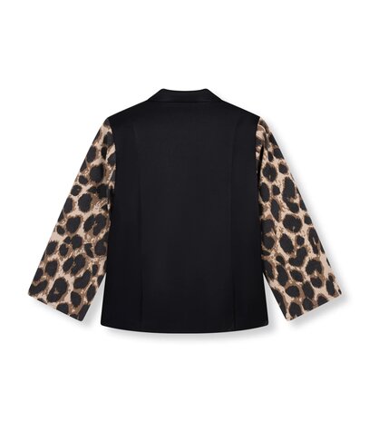 Blazer Suki leopard mouw zwart - Refined Department