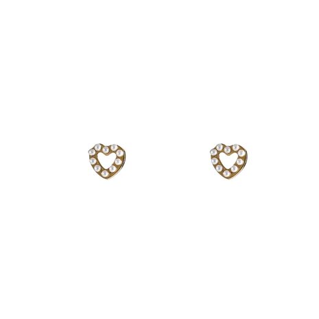 Oorbel E4900-2 pearly heart stud goud - Day&Eve