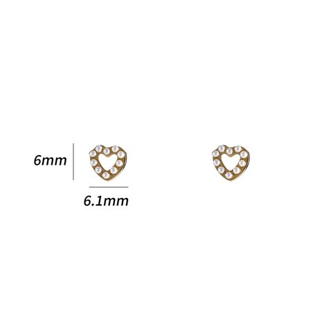 Oorbel E4900-2 pearly heart stud goud - Day&Eve