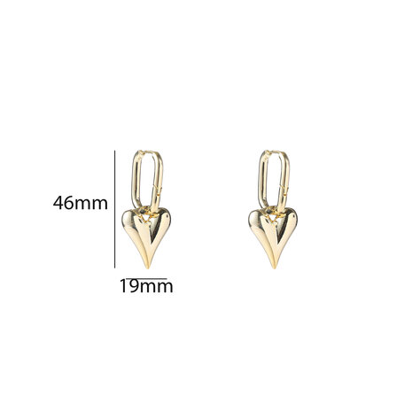 Oorbellen E5022-2 Heart hoop goud - Day&Eve