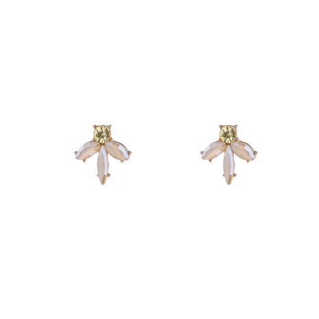 Oorbellen E5001-1 Stones stud goud cream - Day&Eve