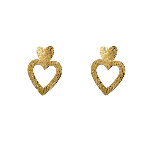 Oorbellen E5331-2 Big heart dangle goud - Day&Eve