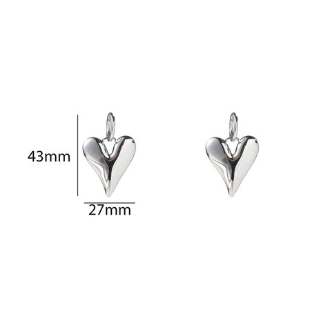 Oorbellen E5427-1 Big heart hoop zilver - Day&Eve