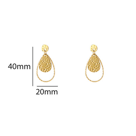 Oorbellen E5306-2 Double drop dangle goud - Day&Eve 