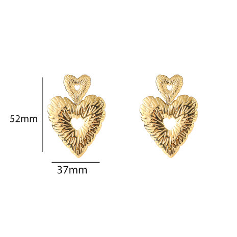 Oorbellen E5438-2 Roped heart goud - Day&Eve 