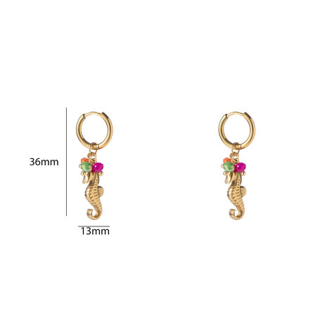 Oorbellen E5254-2 Seahorse hoop goud - Day&Eve