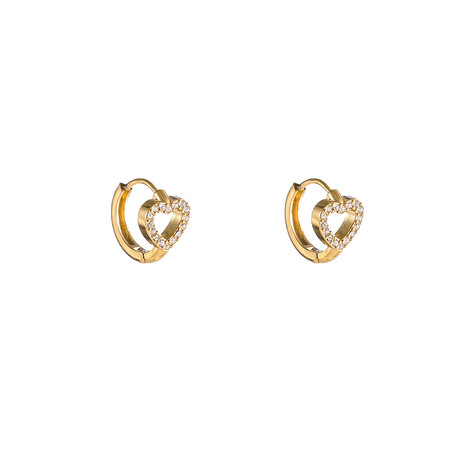 Oorbellen E5450-2 Chrystal heart hoop goud - Day&Eve