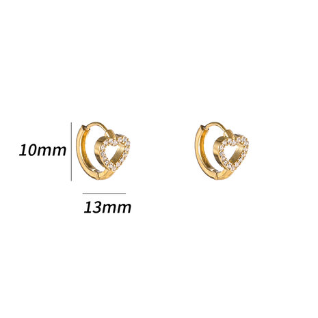 Oorbellen E5450-2 Chrystal heart hoop goud - Day&Eve