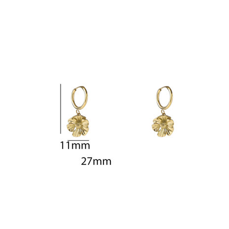 Oorbellen E5402-2 Double flower dangle goud - Day&Eve