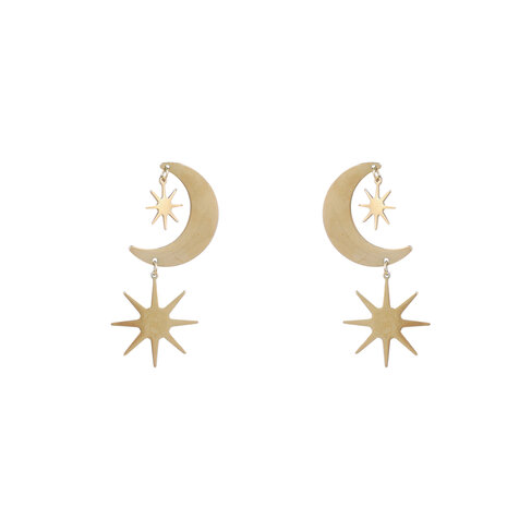 Oorbellen E5441-2 Moon and stars goud - Day&Eve 