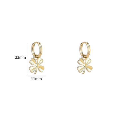 Oorbellen E5403-2 Simple clover hoop goud - Day&Eve