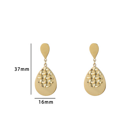 Oorbellen E5250-2 Grated drop dangle goud - Day&Eve