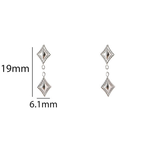 Oorbellen E5294-1 Double diamond stud zilver - Day&Eve 