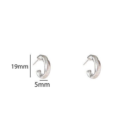 Oorbellen E5386-1 Twisted small creole zilver - Day&Eve