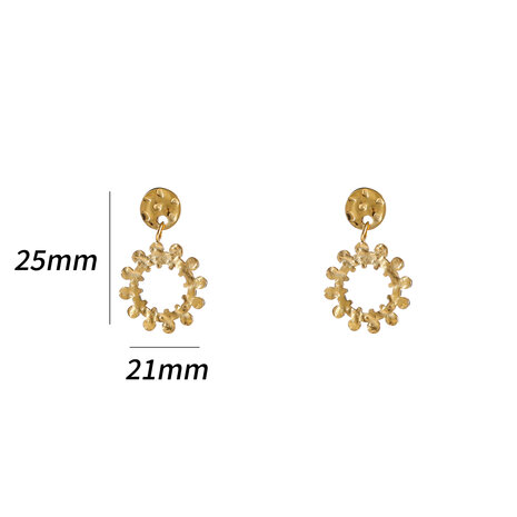 Oorbellen E5328-2 Small flower dangle goud - Day&Eve