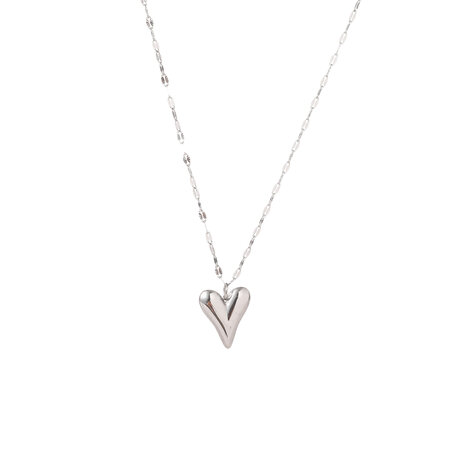 Ketting N5344-1 Hollow heart necklace zilver - ​​​​​​​Day&Eve 