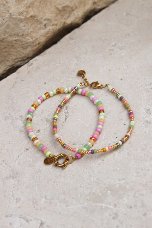 Armband Pastello rainbow goud - Label Kiki