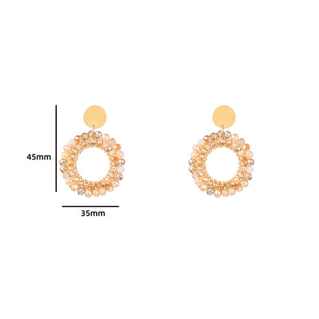 Oorbellen E2030 31 Beads Circle Nude Godutchlabel Hipforyou